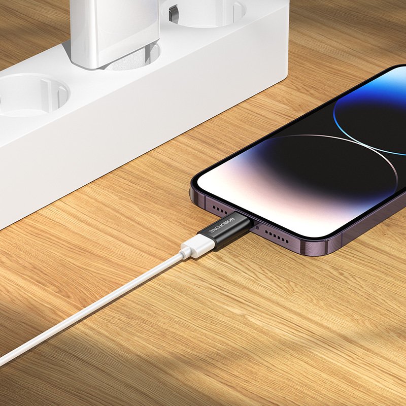 Borofone BV26A Lightning Male to USB Type C Female USB 2.0 Adapter Converter Borofone BV26A Lightning Male to USB Type C Female USB 2.0 Adapter Converter